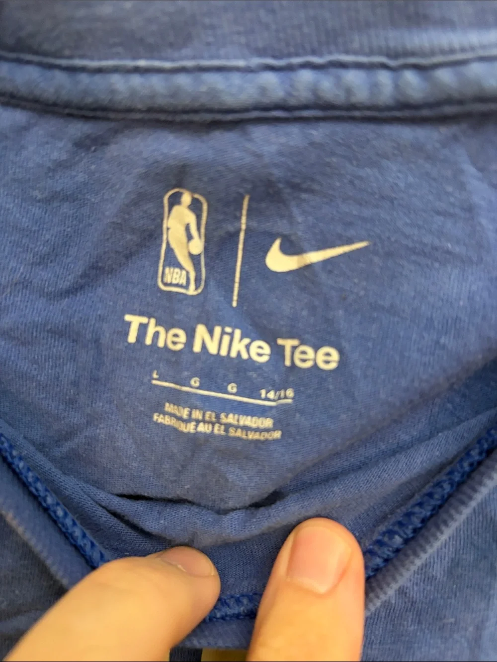 Nike Blue 'Milwaukee' #34 Short Sleeve Tee with Cream Accents